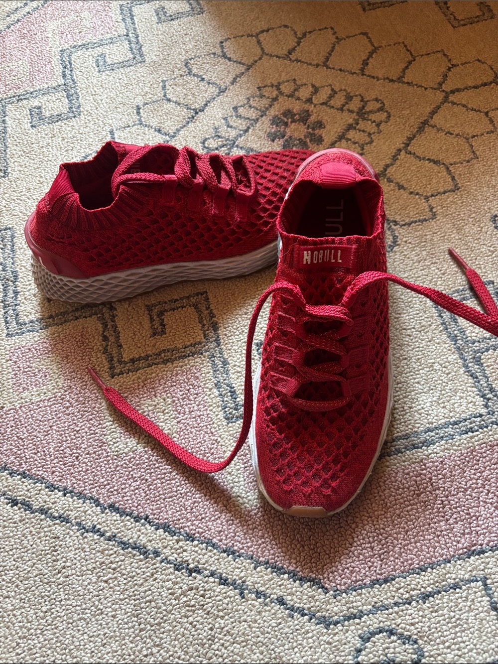 Red Knit Athletic Sneakers - NO BULL